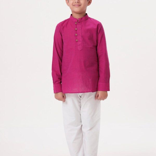 Boys Breeze Cotton Full Sleeves Purple Kurta with Pyjama Pant Combo