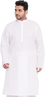 Men's Cotton Kurta || Plus Size Classic White Cotton Kurta || Elegant For Holi & EID Celebration