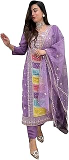 Women's Rayon Viscose Floral Straight Kurta with Pant & Dupatta