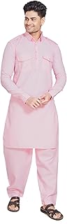 Men's Cotton Blend Pathani Kurta Pyjama Set