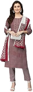 Women Cotton Kurta, Pant Set with Dupatta
