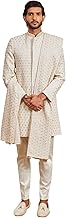 VASTRAMAY Men's Rayon Indo Western,Pyjama And Dupatta Set - This men's embroidered Indo-Western, pant, and dupatta set is a perfect fusion of tradition and modern elegance.