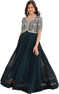 Georgette Anarkali Gown with Embroidered Top for Women