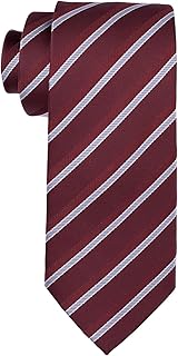 Burgundy & Blue Striped Microfiber Necktie | Classic Business Tie