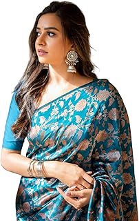 Women's Kanchipuram Silk Sarees With Zari & Blouse Piece
