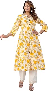 Women Floral Printed Cotton Kurta With Palazzos