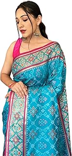 Women's Kanjivaram Patola Silk Saree Silk Saree Pure Golden Zari With Blouse Piece
