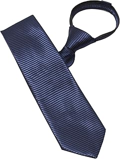 Men’s Formal Zipper tie | Handmade | Microfiber | Standard Size | Premium fabric | Superior Zip | Packaging - Folder | Colour - Navy Blue -1 tie (Set of 1)