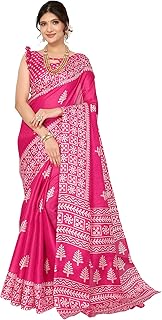 Women's Woven Printed Art Silk Saree with Unstitched Blouse Material