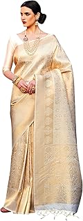 Women's Cotton Silk Botanical Woven Design Saree With Unstitched Blouse Piece