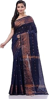 Bengal Traditional Handloom Saree Copper Diamond Design for Women Cotton Silk Saree With Blouse Piece