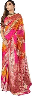 Most Trendy Woven Banarasi Silk Design Jacquard Saree with Blouse Piece