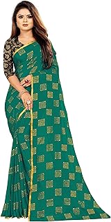 |Chiffon saree for women|Printed Saree|Foil Print Saree for Women's|Saree Fabric: Chiffon|Blouse Fabric :Jacquarad|Saree 5.5Mtr|Blouse 0.8Mtr