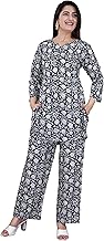 Gudwear Women's Designer Print Co-Ord Set Relaxed Fit for Women| Two Piece Co Ord Set Top & Pant
