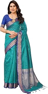 Women's Cotton Silk Jacquard Boardered Saree With Unstitched Blouse Piece (Kalyani)