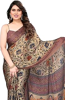 Women's Chiffon Floral Printed Saree with Blouse Piece