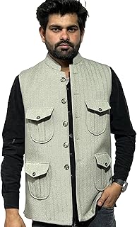 ROCKSY Nehru Jacket, Bandi Modi Koti for Men, Cotton Waistcoat for All Occasion: Diwali, Wedding, Ethnic, Office Party, Formal and casual Look, Color Navy Blue, Size 38