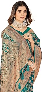 Cotton Banarasi Silk Saree for Women With Unstitched Blouse Piece