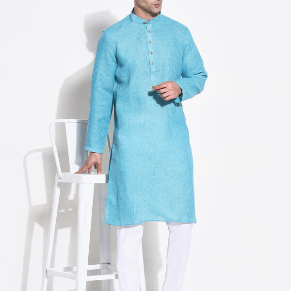 Men's Blue Regular Kurta Set