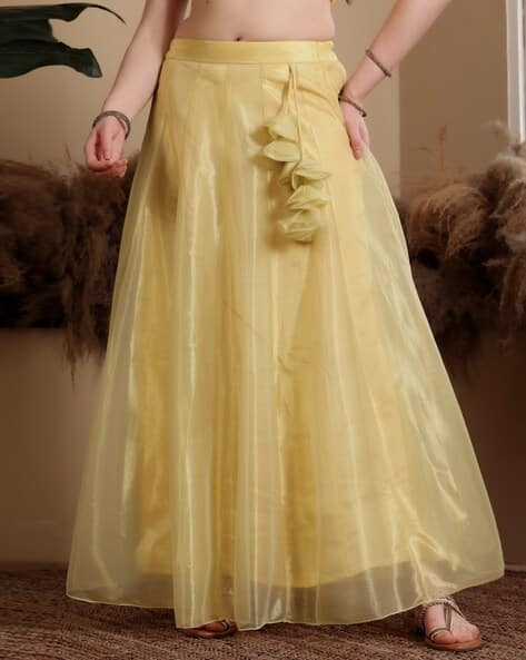 Women Organza Maxi Flared Skirt