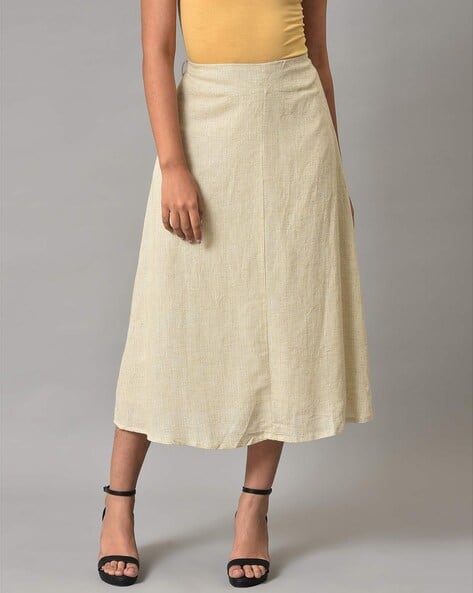 Women A-Line Skirt with Elasticated Waist